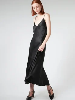 Fashion Pomandere - Long Dress in Black Women Overalls & Jumpsuits | Dresses