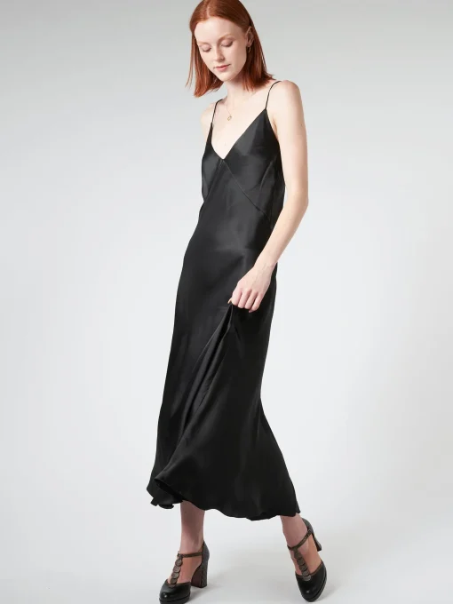 Fashion Pomandere - Long Dress in Black Women Overalls & Jumpsuits | Dresses