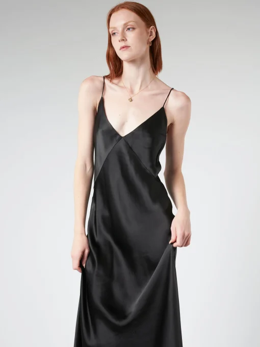 Fashion Pomandere - Long Dress in Black Women Overalls & Jumpsuits | Dresses
