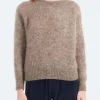 Fashion Pomandere - Mohair Crewneck Sweater in Dove Grey Women Tops & Blouses | Knitwear