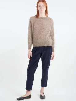 Fashion Pomandere - Mohair Crewneck Sweater in Dove Grey Women Tops & Blouses | Knitwear