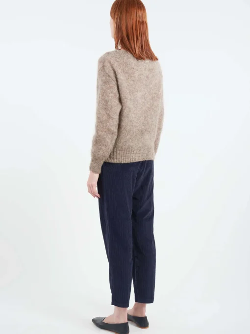 Fashion Pomandere - Mohair Crewneck Sweater in Dove Grey Women Tops & Blouses | Knitwear