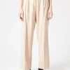 Sale Pomandere - Pleated Trousers in Burro and Champagne Women Pants