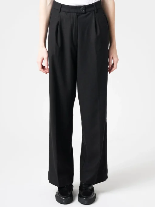 Outlet Pomandere - Pleated Trousers in Black Women Pants