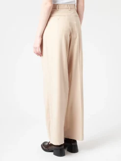 Sale Pomandere - Pleated Trousers in Burro and Champagne Women Pants