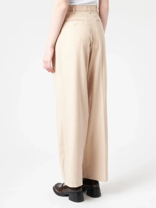 Sale Pomandere - Pleated Trousers in Burro and Champagne Women Pants