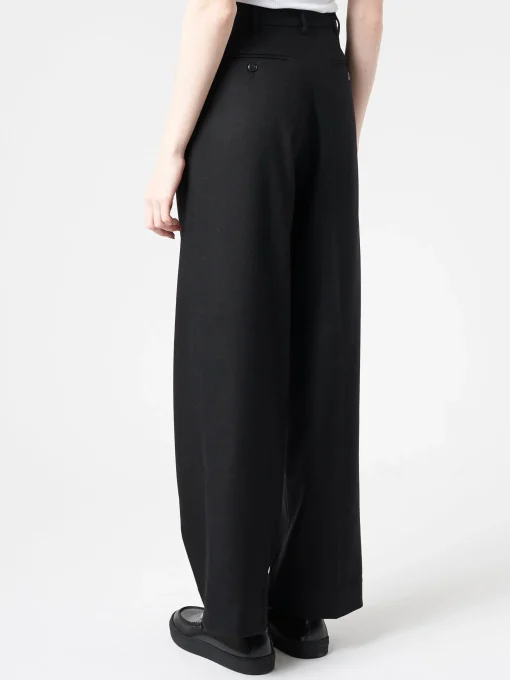 Outlet Pomandere - Pleated Trousers in Black Women Pants