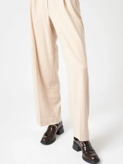 Sale Pomandere - Pleated Trousers in Burro and Champagne Women Pants