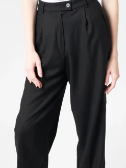 Outlet Pomandere - Pleated Trousers in Black Women Pants