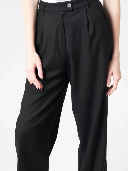 Outlet Pomandere - Pleated Trousers in Black Women Pants