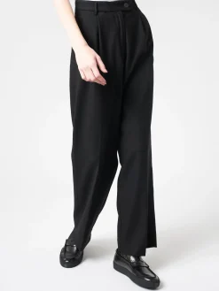 Outlet Pomandere - Pleated Trousers in Black Women Pants