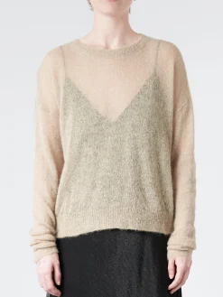 Outlet Pomandere - Round Neck Sweater in Rope Women Tops & Blouses | Overalls & Jumpsuits