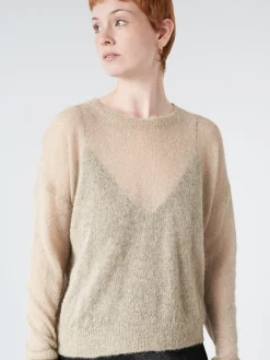 Outlet Pomandere - Round Neck Sweater in Rope Women Tops & Blouses | Overalls & Jumpsuits