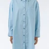 Fashion Pomandere - Shirt Dress in Sky Blue Women Dresses