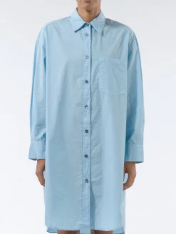 Fashion Pomandere - Shirt Dress in Sky Blue Women Dresses