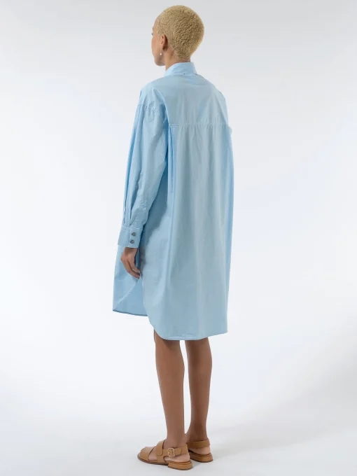 Fashion Pomandere - Shirt Dress in Sky Blue Women Dresses