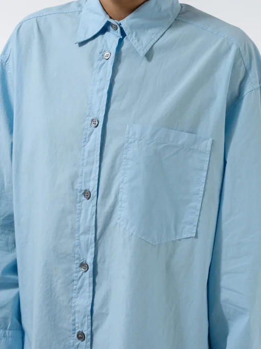 Fashion Pomandere - Shirt Dress in Sky Blue Women Dresses