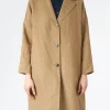 Clearance Pomandere - Single-Breasted Coat in Tobacco Women Overalls & Jumpsuits | Outerwear