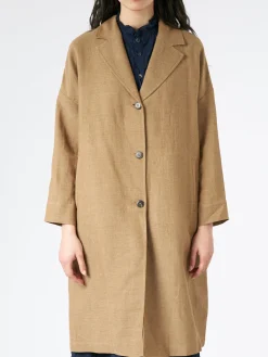 Clearance Pomandere - Single-Breasted Coat in Tobacco Women Overalls & Jumpsuits | Outerwear