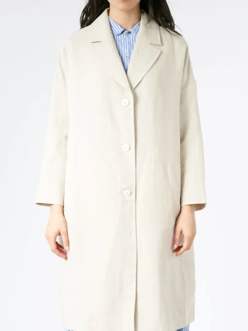 Hot Pomandere - Single-Breasted Coat in Pearl Women Overalls & Jumpsuits | Outerwear