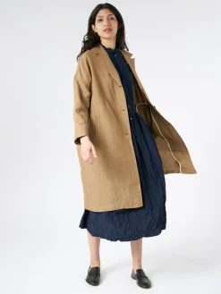 Clearance Pomandere - Single-Breasted Coat in Tobacco Women Overalls & Jumpsuits | Outerwear