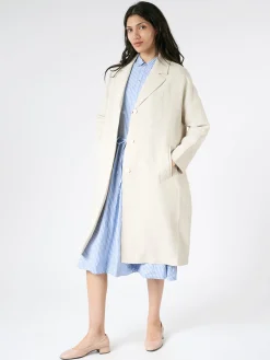 Hot Pomandere - Single-Breasted Coat in Pearl Women Overalls & Jumpsuits | Outerwear