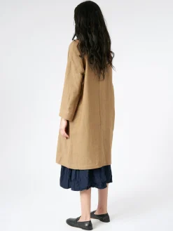 Clearance Pomandere - Single-Breasted Coat in Tobacco Women Overalls & Jumpsuits | Outerwear