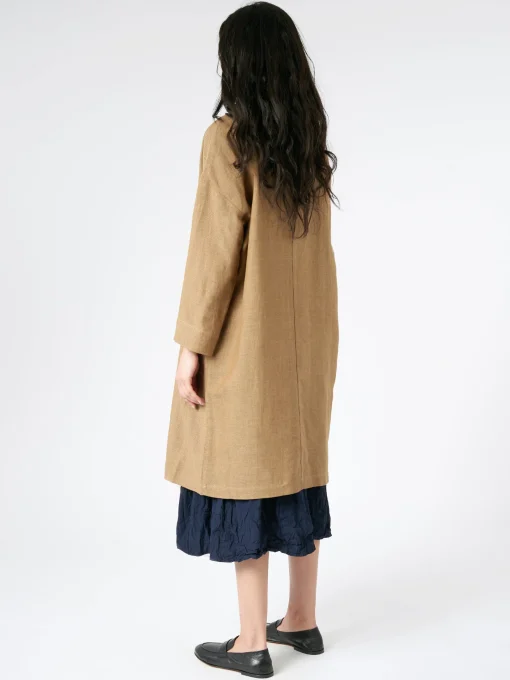 Clearance Pomandere - Single-Breasted Coat in Tobacco Women Overalls & Jumpsuits | Outerwear