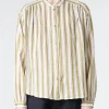 Hot Pomandere - Stripe Shirt in Pistachio Women Tops & Blouses | Button-Ups