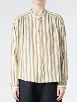 Hot Pomandere - Stripe Shirt in Pistachio Women Tops & Blouses | Button-Ups