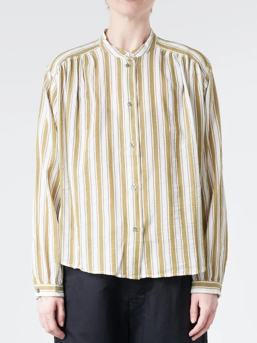 Hot Pomandere - Stripe Shirt in Pistachio Women Tops & Blouses | Button-Ups