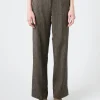 Hot Pomandere - Wide Leg Trousers in Black Herringbone Women Pants