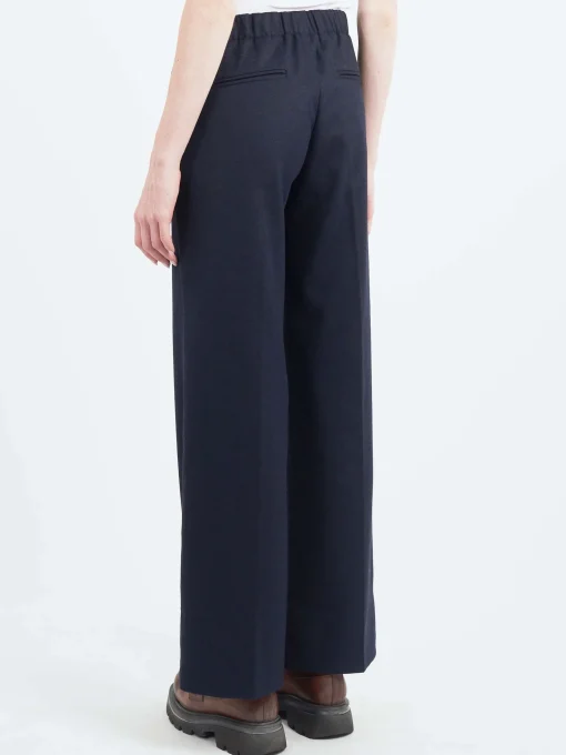 Clearance Pomandere - Wide Leg Trousers in Night Blue Women Pants | Overalls & Jumpsuits
