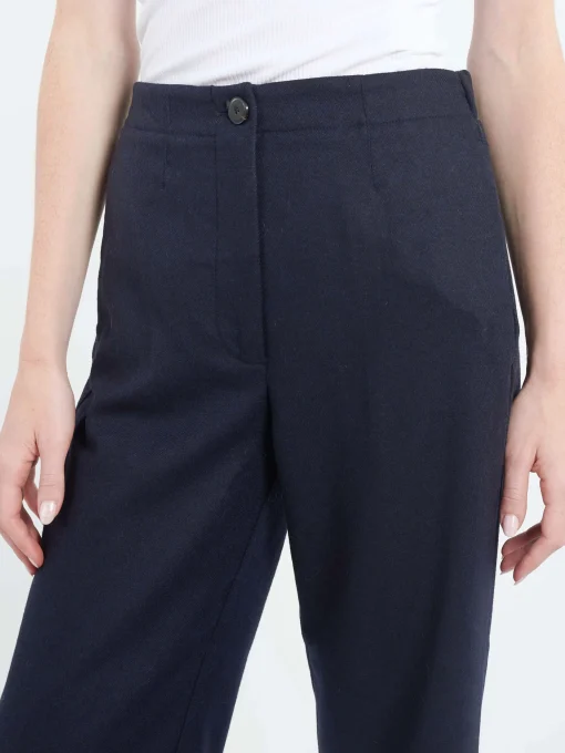 Clearance Pomandere - Wide Leg Trousers in Night Blue Women Pants | Overalls & Jumpsuits