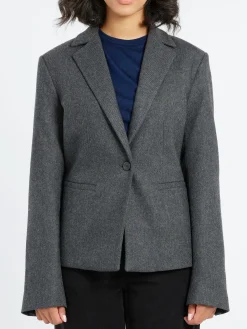 Sale Pomandere - Wool-Blend Flannel Jacket in Women Outerwear | Blazers
