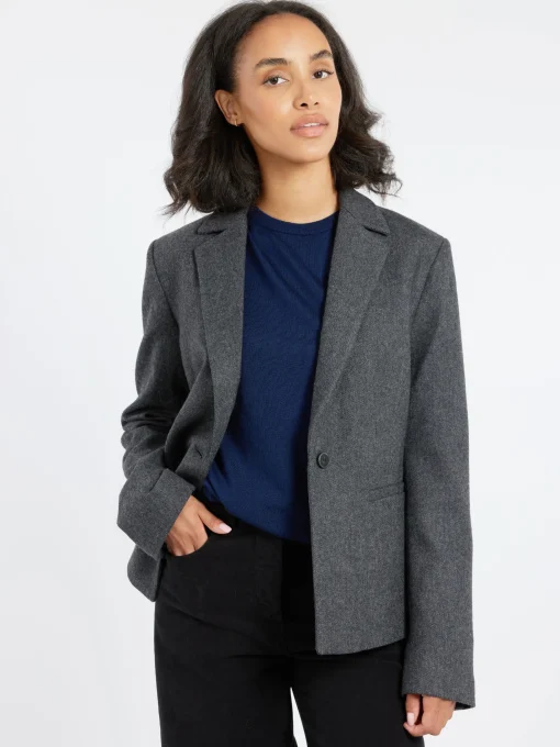 Sale Pomandere - Wool-Blend Flannel Jacket in Women Outerwear | Blazers