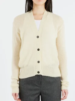 Discount - Alpaca Cardigan in Pale Yellow Women Tops & Blouses | Knitwear