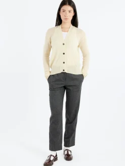 Discount - Alpaca Cardigan in Pale Yellow Women Tops & Blouses | Knitwear