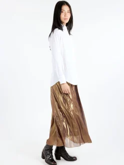 New - Metallic Skirt in Gold Women Skirts