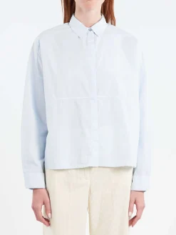 Fashion - Poplin Shirt in Sky Women Tops & Blouses | Button-Ups