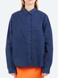 New - Poplin Shirt in Night Blue Women Tops & Blouses | Button-Ups