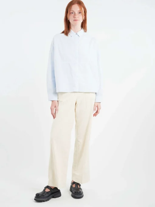 Fashion - Poplin Shirt in Sky Women Tops & Blouses | Button-Ups