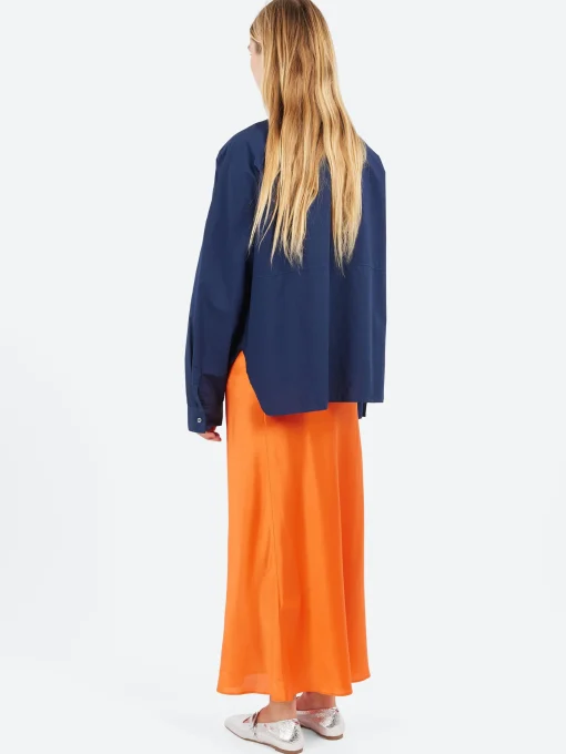New - Poplin Shirt in Night Blue Women Tops & Blouses | Button-Ups