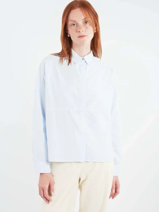 Fashion - Poplin Shirt in Sky Women Tops & Blouses | Button-Ups