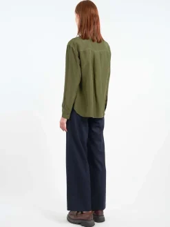 Sale - Silk Shirt in Sage Women Tops & Blouses | Button-Ups