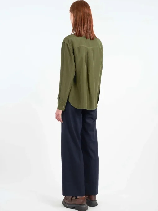 Sale - Silk Shirt in Sage Women Tops & Blouses | Button-Ups