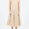Online - Sleeveless Poplin Dress in Rope Women Dresses