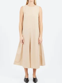 Online - Sleeveless Poplin Dress in Rope Women Dresses