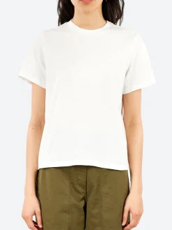 New - Unevenely-Dyed Cotton Jersey T-Shirt in Milk Women Tops & Blouses | T-Shirts
