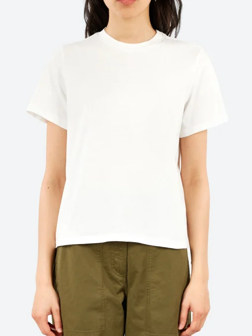New - Unevenely-Dyed Cotton Jersey T-Shirt in Milk Women Tops & Blouses | T-Shirts